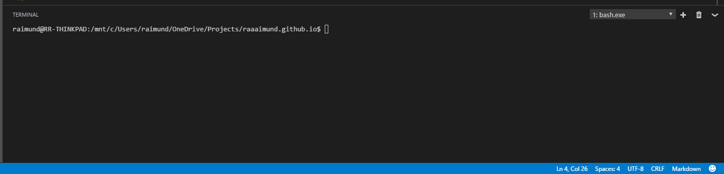 Bash in Visual Studio Code
